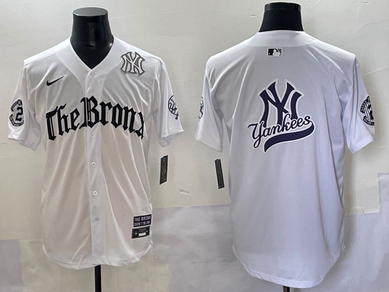 Men 2025 New York Yankees Blank White Five generations Joint Name Nike MLB Jersey style 15